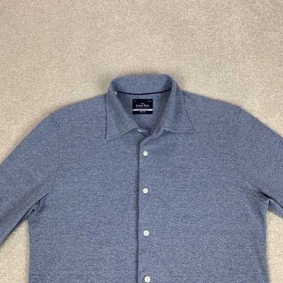 The Savile Row Shirt Mens 15.5 Button Comfort Knit Slim Fit Casual Stretch Gray - Picture 4 of 15